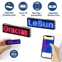 led전광판 LED 전광판 조명 네온 줄조명 라인조명 완전히 새로운 블루투스 led 이름 배지 diy 프로그래밍 가능한 스크롤 메시지 보드 미니 led 디스플레이 hd 텍스트, 화이트 블루투스