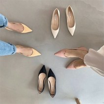 [설세라] 베이직 스틸레토 뾰족 1cm 플랫슈즈 단화