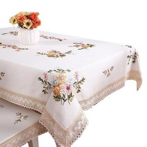 후아나야 테이블보 화이트 4인 식탁보, 130x180cm, G