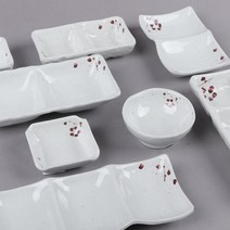 오메가키친 M살구 멜라민 소스기 시리즈 한식 업소용 식기 (간장그릇 종지 초장기), 54)특3칸초장 (6775)