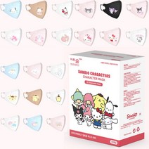 어린숨마스크 산리오캐릭터 헬로키티 마이멜로디 쿠로미 포차코 폼폼푸린 시나모롤 리틀트윈스타 마스크30매, 초소형(30매)