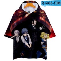 3D프린트 Anime Black Butler 쿠로시 츠지 Oversized T Shirt 여성 남성 4939819275, 4XL, 001