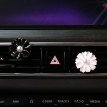 차안의정원 꽃 차량용 방향제 차 방향제 자동차 디퓨져 새차선물 소비르, 화이트코튼, (정원)코스모스세트