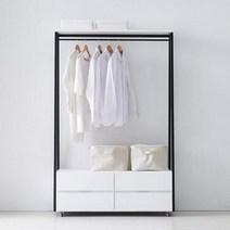 D41 1200 2단 이동식 수납형행거 라해화이트