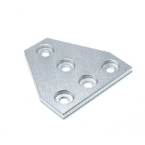 5홀 t 모양 커넥터 접합 플레이트 2020 알루미늄 프로파일용, 02 silver