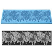 엠보싱 레이스 퐁당 금형 꽃 레이스 실리콘 매트 웨딩 케이크 장식 도구 무작위 색상, type1