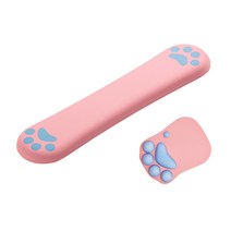 잼몬스터 메모리폼 팜레스트 키보드 손목 받침대 쿠션 마우스 패드 세트 PP01, 핑크, 1세트