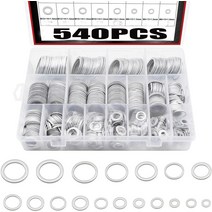 와샤 540pcs 와셔 자동차 메트릭 오일 드레인 플러그 개스킷 알루미늄 플랫 와셔 조합 kitm6 m8 m10 m12 m14 m16 m18 m20 m22 m24, 540개 m6-m24