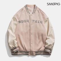 SMOPIG 루즈핏 캐주얼 레터링 프린팅 코디 남성 자켓 코트