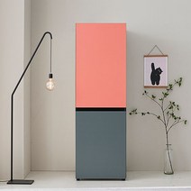 아트 600 도어형 수납장, 상부장_토프, 하부장_핑크