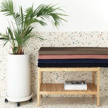 아트박스/메종텍스타일 소피아벨벳 엣지 벤치방석 미듐(130x40x5cm)_4color, 브론즈브라운