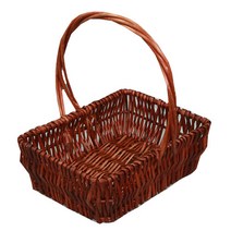 쵸코 사각 작은 바구니 /과일 포장 만들기 계란 간식 과자 담는 부활절 오렌지 바스켓 귤 쿠키 달걀 디저트 꽃 빵 선물 케이스 빼빼로 사탕 초콜릿 보관 셀프 마카롱 손잡이 브라운