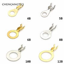 터미널압착기 케이블 유압 20 pcs 자동 자동차 스플 라이스 와이어 링 라운드 터미널 압착 느슨한 핀 터미널 탭 구리 오프닝 코 끝, 12b, 100개