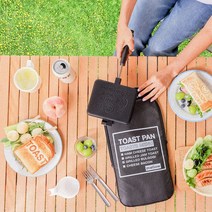 멜로우 레터링 샌드위치팬 인덕션 감성 캠핑 토스트팬 [ 전용가방 포함 ], 캠핑용+전용가방, 1세트