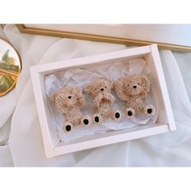 [라뮤즈캔들] ﻿뽀글이 곰돌이 3종 세트 차량용 석고방향제 리필오일 박스포장, 블랙라즈베리엔바닐라, 화이트