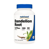 뉴트리코스트 Nutricost 민들레 뿌리 추출물 댄들라이언 525mg 180 캡슐, 180 Count (Pack of 1)