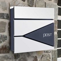 벽걸이 우편함 전원주택 단독주택 우체통 방수 포스트, 화이트블랙 우편함