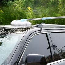 버블 용품 밀대 디테일링 간편 브러쉬 회전 길이조절 원형 청소 세차 세트 폼 용분무기 도구, 1개