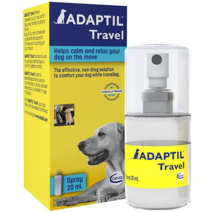 Adaptil Calming Spray for Dogs (20 ML) Calm During Travel 장시간 운반 여행 분리불안 안정 짖기 씹기 공격성 스트레스 완화, 1개