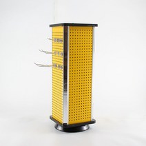 탁사용 회전 타공판 진열대 후크 보드 스탠드 거치대, 옐로우