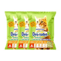 데오토일렛 고양이 모래 2L X 3개