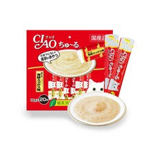 이나바 챠오츄르 고양이 간식 생선, 참치 + 해산물 혼합맛, 20개입