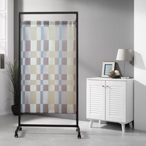 이동식 파티션_1단_파스텔브라운(방염원단)_블랙, 단품