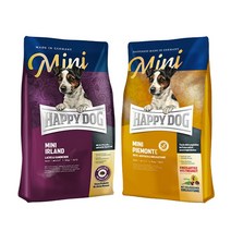 [강아지사료] 해피독 미니아일랜드 미니피에몬테 1kg/1.8kg/4kg, 미니아일랜드 1kg+사은품 강아지간식 랜덤증정