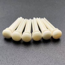 기타부품 리얼 본 어쿠스틱 기타 브리지 핀 6 개 퓨어 에보니 황동 서클 포함 포크 교체 액세서리, [01] Bone 1