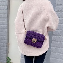 코바늘 사각 클러치 가방 뜨기 diy 만들기 손뜨개 키트, 퍼플