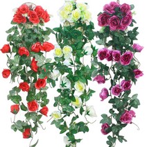 진성 벽걸이용 장미조화 인조넝쿨, 걸이용장미-레드