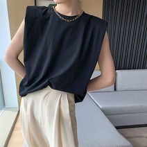 어깨뽕 티셔츠 숄더업핏 패드 옷 탑 티안나는 슬림 82