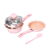 AOHAO 푸드 이유식 냄비 세트 돌멩이 후라이팬, blue