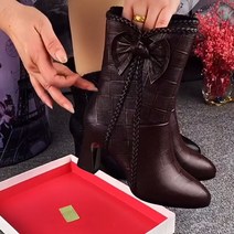 십전십미 여성 앵클부츠 소가죽 기모 부츠5-8CM