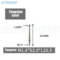 측량 용접다이얼 접점 테스트 표시기 루비 팁 2mm 볼 직경 18mm 길이 M2.0 스레드 측정 분석 계측기, 11 M1.4xL20.9 T