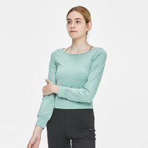 뮬라웨어 여성용 네츄럴 레이어드 넥 크롭 롱 슬리브 MWWBTL181