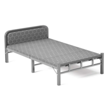 고시원침대 간이 멀티싱글 원룸 접이 철제 휴게실용, 190x80cm 블랙프레임 그레이매트