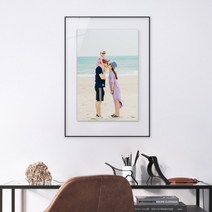 슬림 알루미늄 액자 B2, 블랙, (와이어줄)가로형, 출력물포함