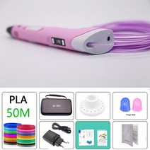 3D 펜 10/ 20 색 비 반복 필라멘트 1.75mm 무료 그리기 케이스 낙서, 핑크플라50m, 에게, 02 pink pla 50m_04 Eu, 1개