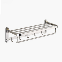 키밍 다용도 접이식 욕실 2단 수건 선반 타올걸이 H 2338, 60cm