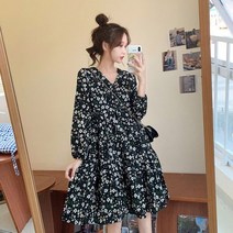 앨리스도매 여친룩 모임룩 예쁜꽃무늬 플라워 브이넥 셔링 원피스 (9045519)