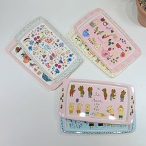 르 슈크레 귀여운 토끼 캐릭터 가볍고 안깨지는 멜라민 접시 쟁반 트레이, 핑크 카페