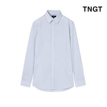 TNGT 95 100 사이즈 블루 레귤러카라 면스판 스트라이프 드레스셔츠