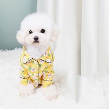 일월전빵 강아지 리얼 파자마 셔츠 잠옷 여름 간절기, 플라워