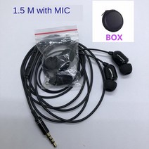 3M 길이의 이어폰 헤드폰 가라오케 노래 마이크가 있는 슈퍼베이스 스테레오 금속 3.5mm 폰/전화 프로 MP4, 03 H3 1.5M BLACK
