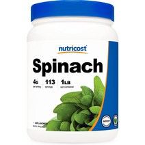 뉴트리코스트 시금치 파우더 454g 1개 1서빙 4g 113회분 Spinach Powder [1LBS], 500g