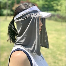 자외선차단 골프 마스크 남성 여성 얼굴햇빛가리개 자전거 냉감 쿨 등산 uv 차단, 진회색(모자형)