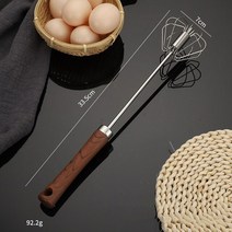 밀가루반죽기계 식빵반죽기 반자동 계란 거품기 304 스테인레스 스틸 수동 핸드 믹서 셀프 터닝 교반기 주, 08 14 inch wooden