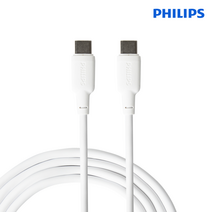 필립스 USB-C to C타입 60W 프리미엄 고속충전 케이블 2M, USB C to C타입, 화이트(DLC6561CW), 1개