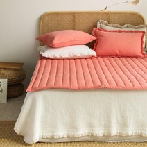 시원한 여름 시어서커 누빔 고정밴딩 침대패드(SS/Q/K)-8color, 코랄핑크, 슈퍼싱글 침대패드(SS) 단품